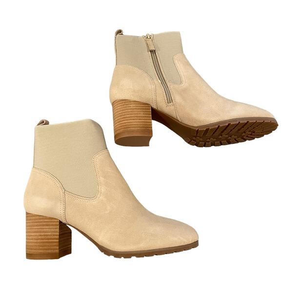 Violet & Red Loaded Knit Cuff Bootie Tan 7 Neutral Comfort Fall Winter - Picture 6 of 8